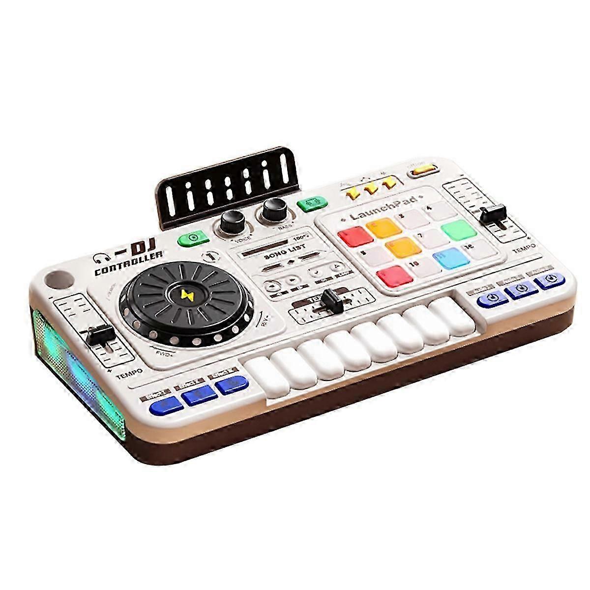 Kids Simulation Multifunctional DJ Mixer Controller Electronic Organ DJ Multifunctional Player Musi