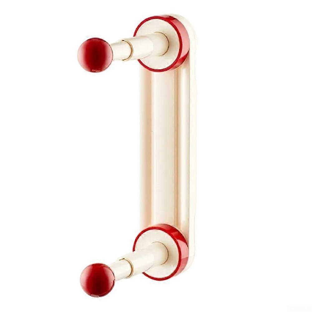 Space Saving Adjustable Clothes Hanger Storage Rack with Suction Cup Mounting, No Drill Required, Red, for Clothing Organization