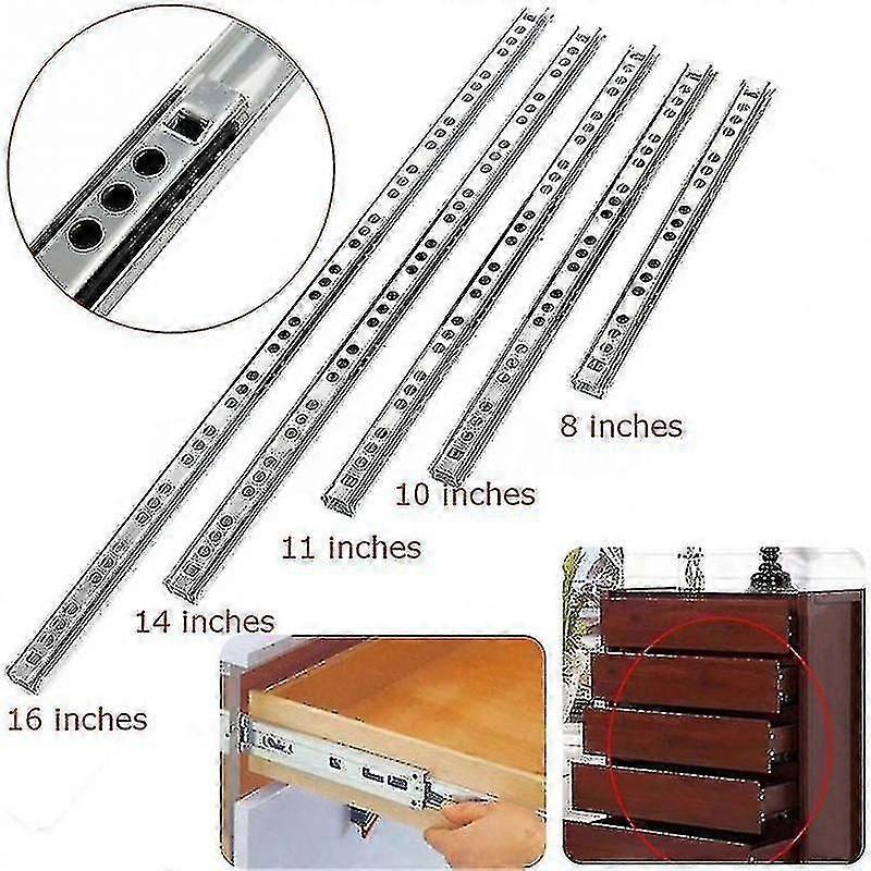 1pair Drawer Steel Ball Rail Slide Drawer Slide Ball Guide Two Sections 17mm Wide Steel Fold Furniture Hardware Fittings