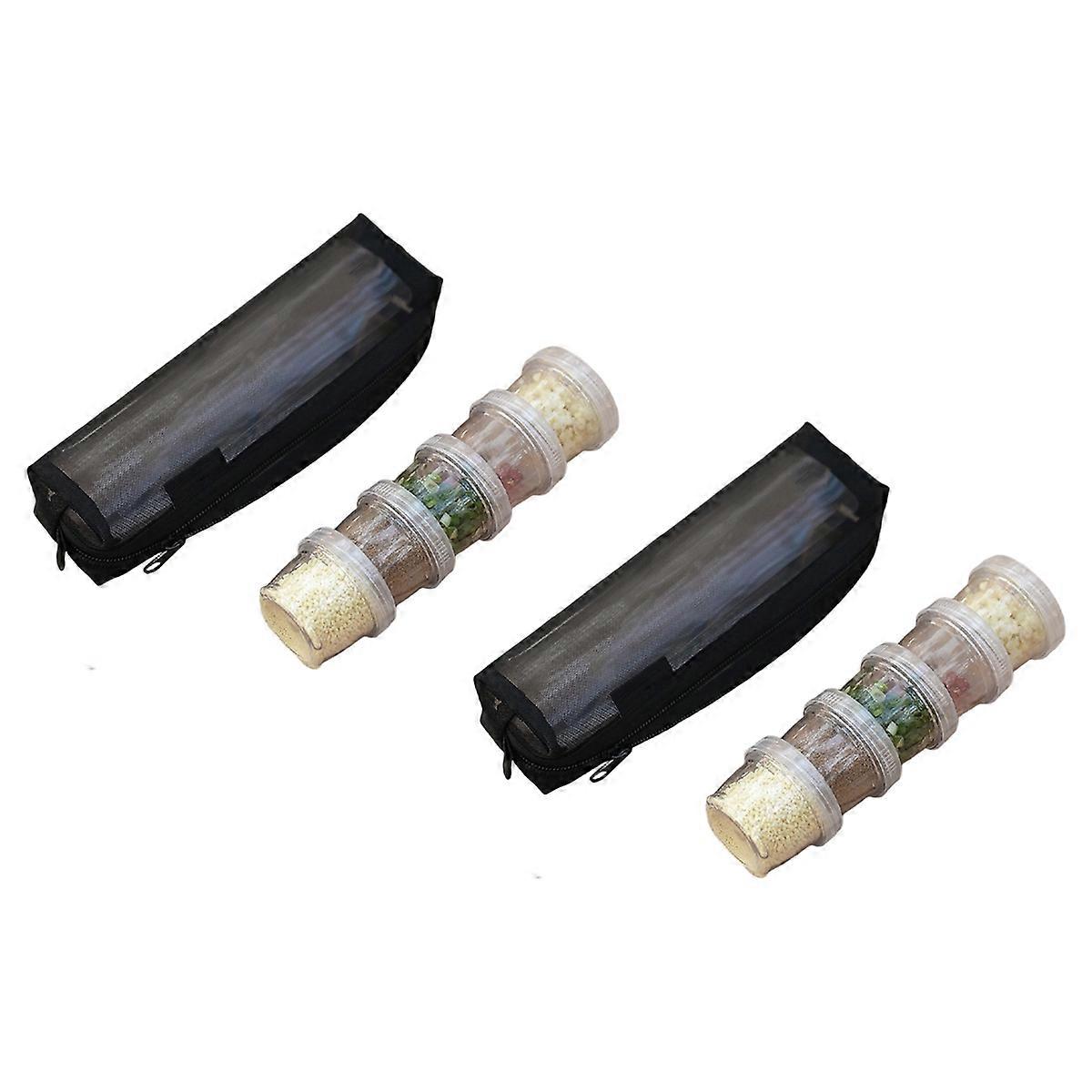 Camping Spice Kit with 5 Clear Seasoning Bottles Condiment Container Portable Travel Spice Container for Picnic Cooking