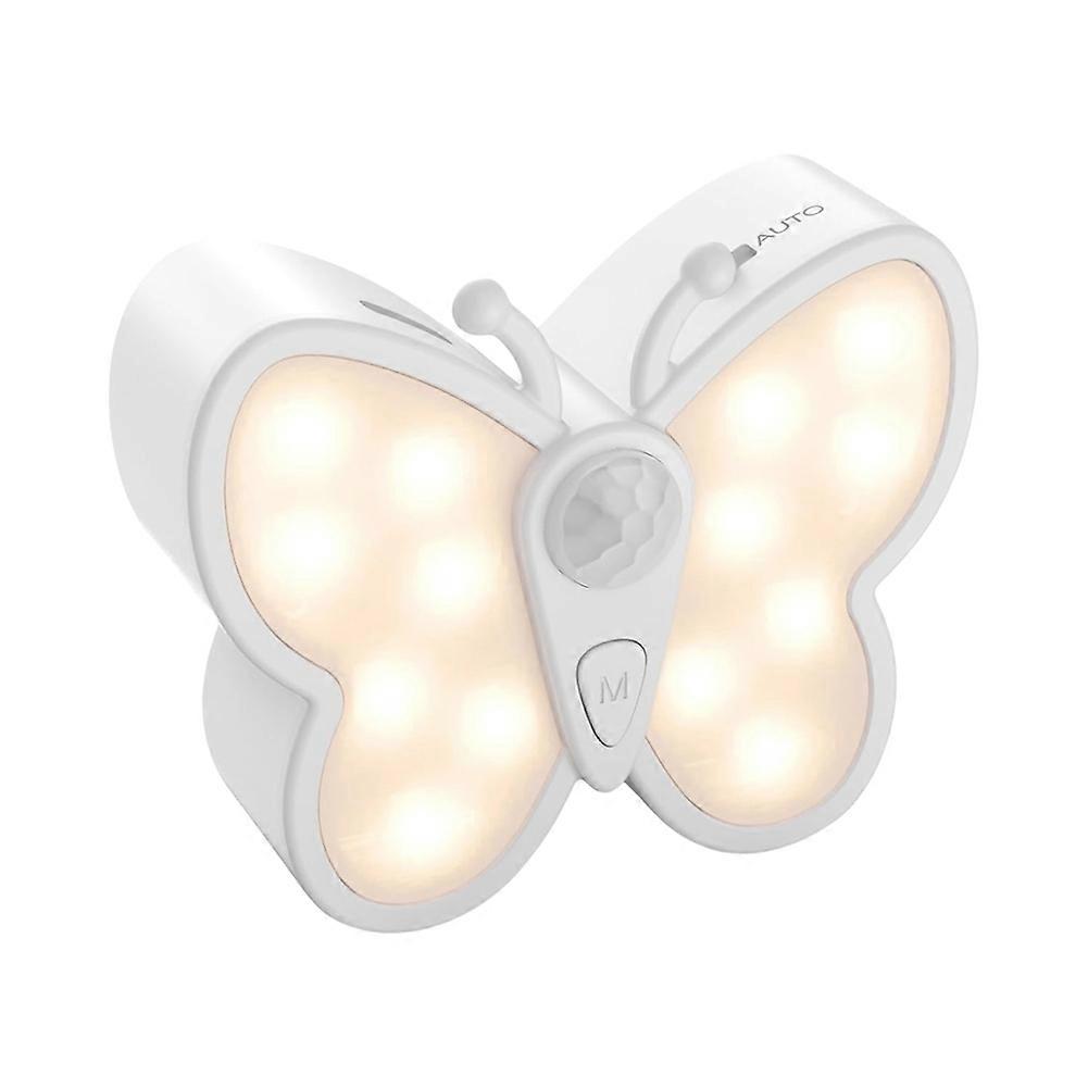 Bright Dimmable Butterfly LED Night Light Smart Motion Sensor with Spotlight and 2 Color Temperature 1PC
