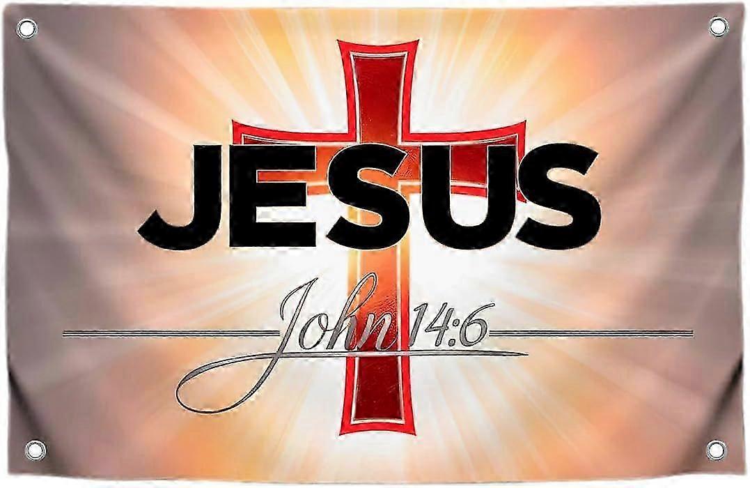 Křesťanská vlajka „Ježíš Jan 14:6“ Mód A-4254