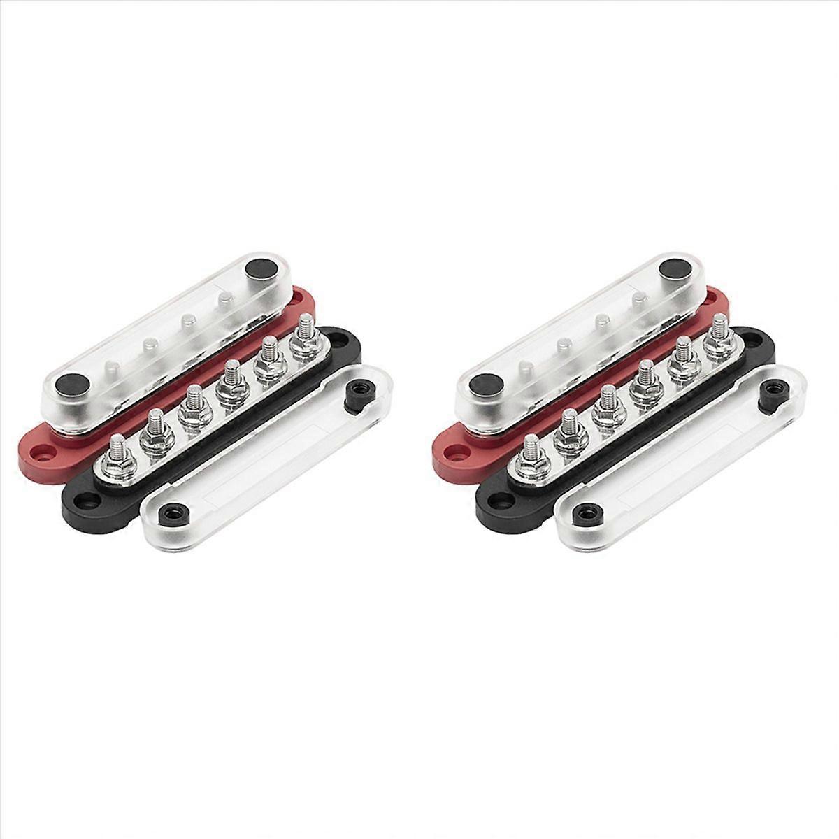 2X Car Terminal Block Negative Bus Bar 12V Power Distribution Block M6 Termianl Bus for Automotive B