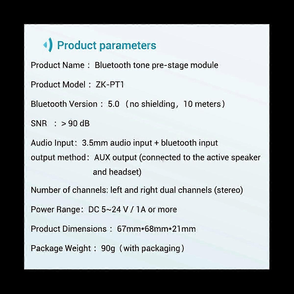 5X Bluetooth 5.0 Decoder Board Dual Channel Stereo Low Noise High and Low Tone Pre-Module Amplifier 