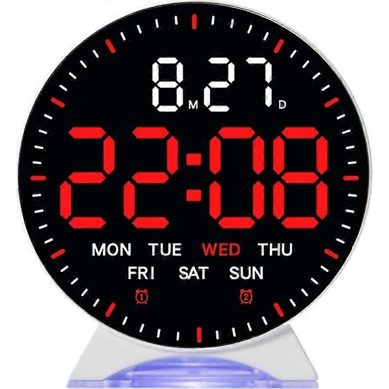Multifunctional Digital Clock with Night Light Multiple Brightness Settings HD Display Modern Design for Home Office Bedroom