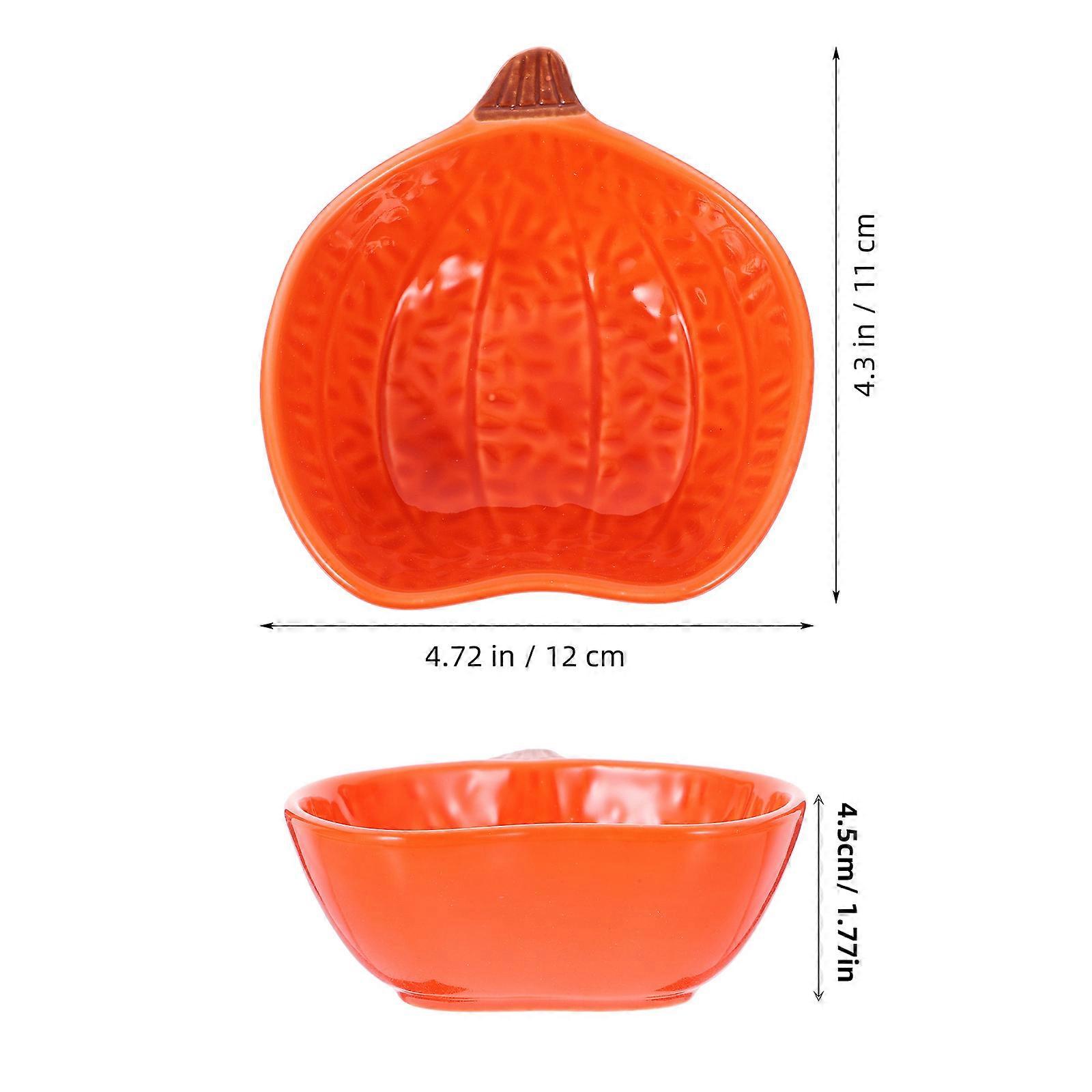 Orange Ceramic Dipping Dishes for Vinegar Serving 4Pcs Decorative Plates