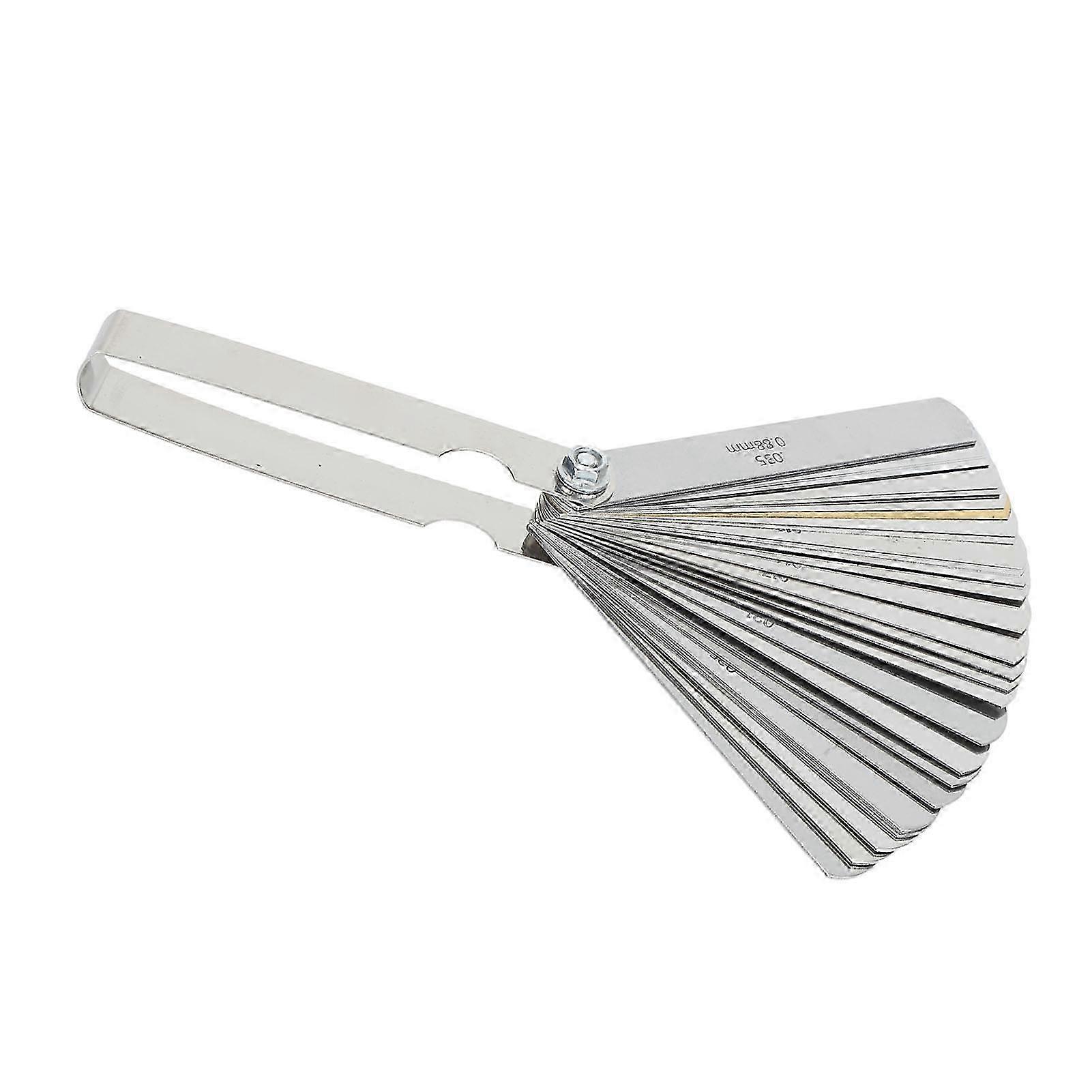 32 Piece Feeler Gauge Set with Metric Imperial Scales for Guitar Setup