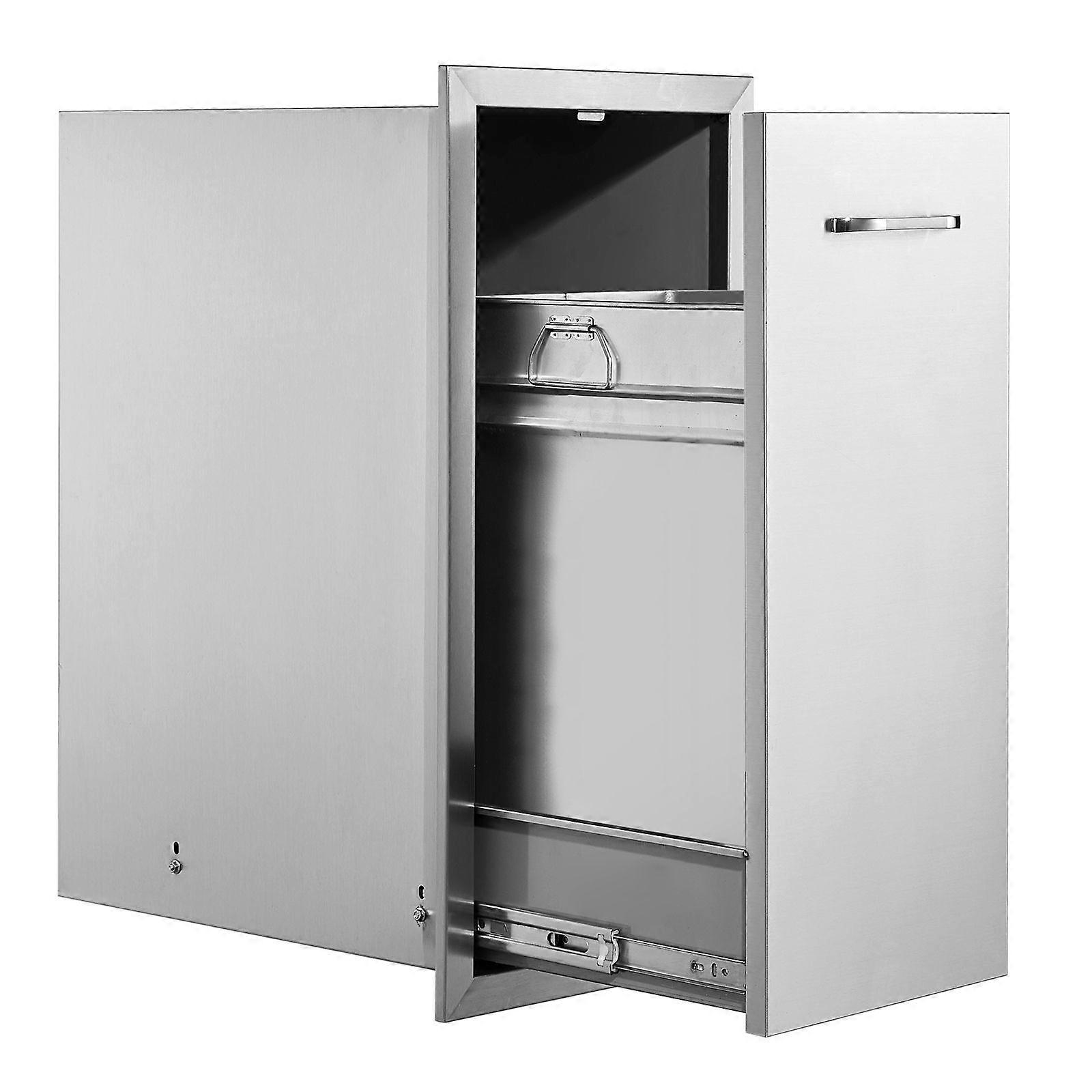 Stainless Steel Trash Drawer Lower Sliding Rails Built-In Trash Drawer With Pull-Out Tray