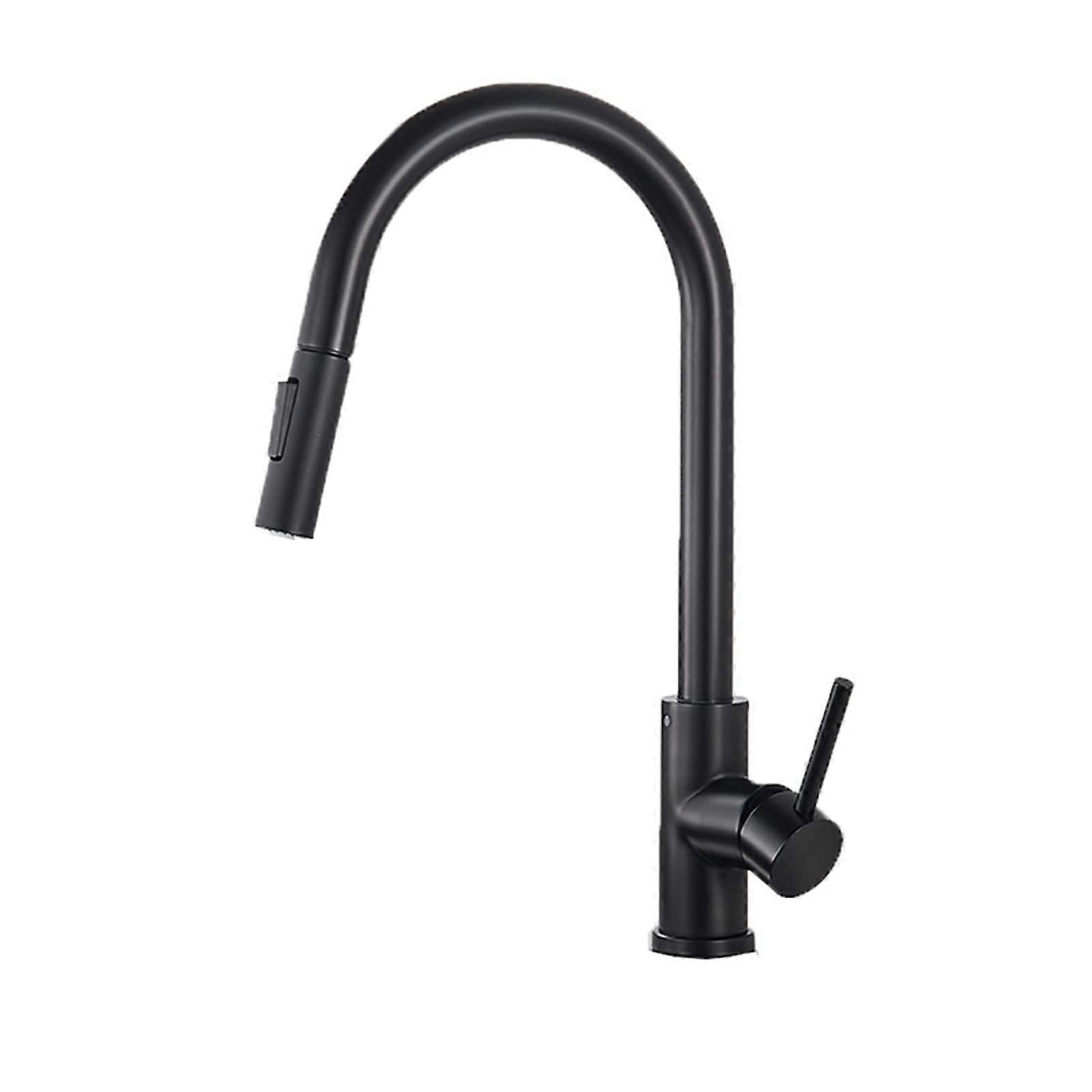 Brass Kitchen Faucet with PullOut Sprayer 360° Swivel Sink Mixer Tap Dual Modes Black