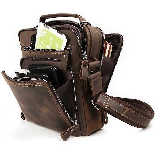 Men's Satchel - Premium Leather - Large Capacity - Brown