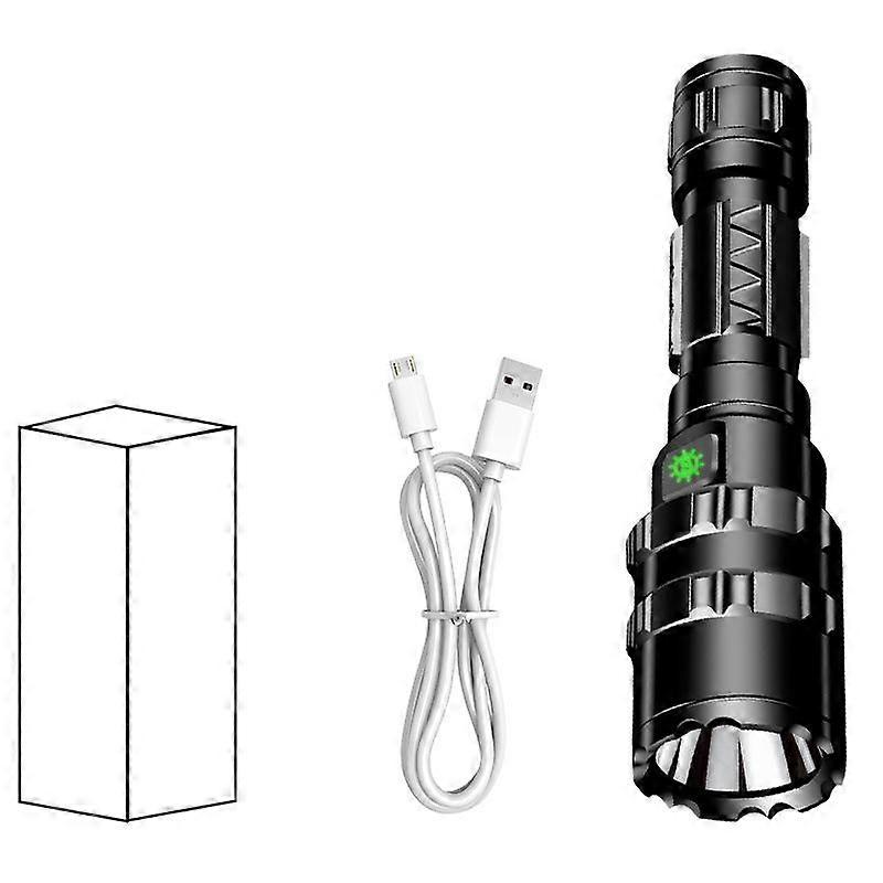 LED Tactical Hunting Flashlight USB Rechargeable Waterproof Torch Lamp
