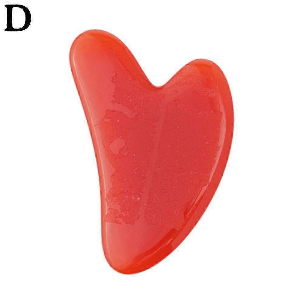 Deep red heart shape (D)$Resin beeswax heart shape scraping beauty salon facial scraping piece whole body scraping scraping board set