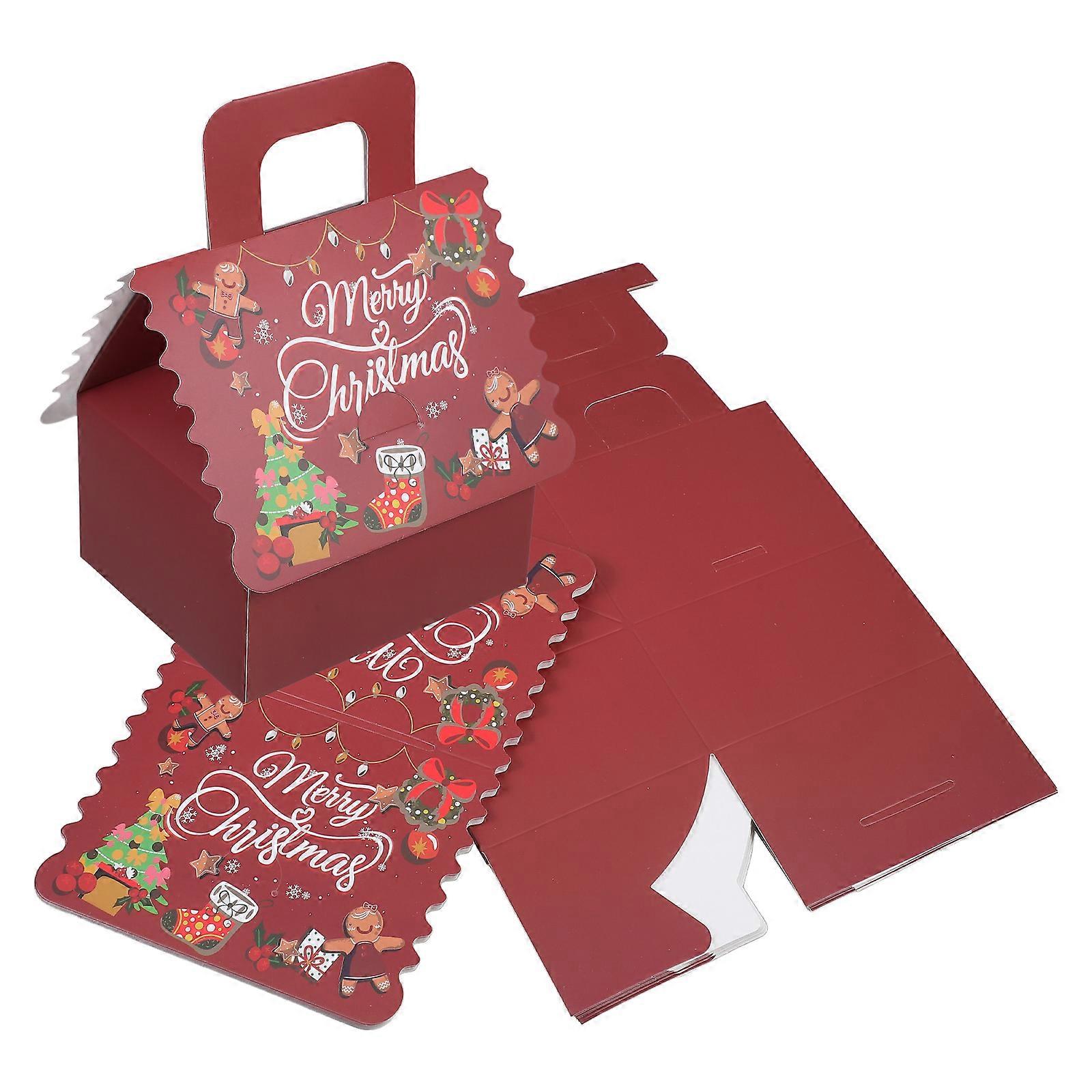 Boxes House Shaped for Wrapping 10Pcs Red Holiday Treat Boxes