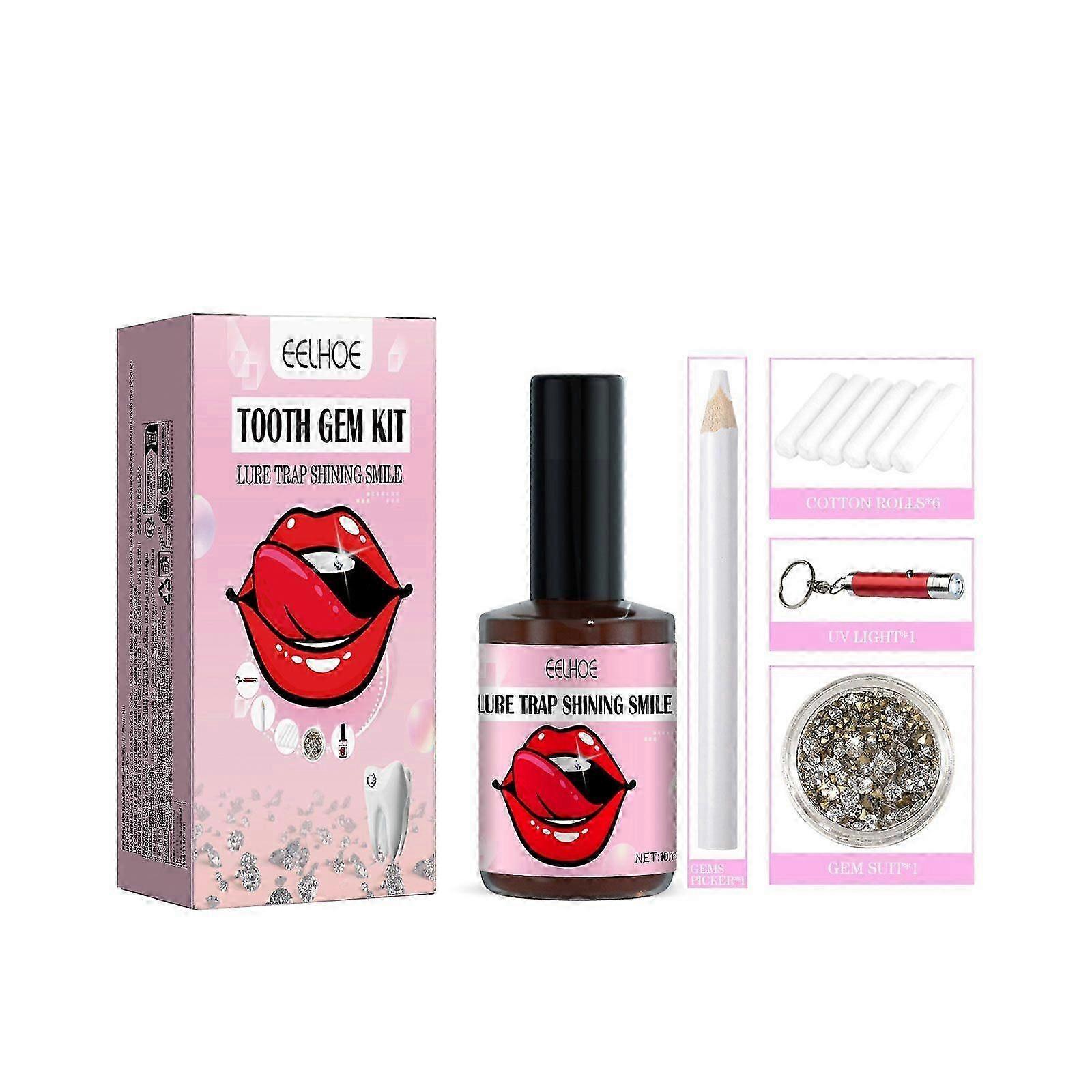 Dental Gem Set - Easy-to-Apply Teeth Gems with UV Glue for a Radiant Smile