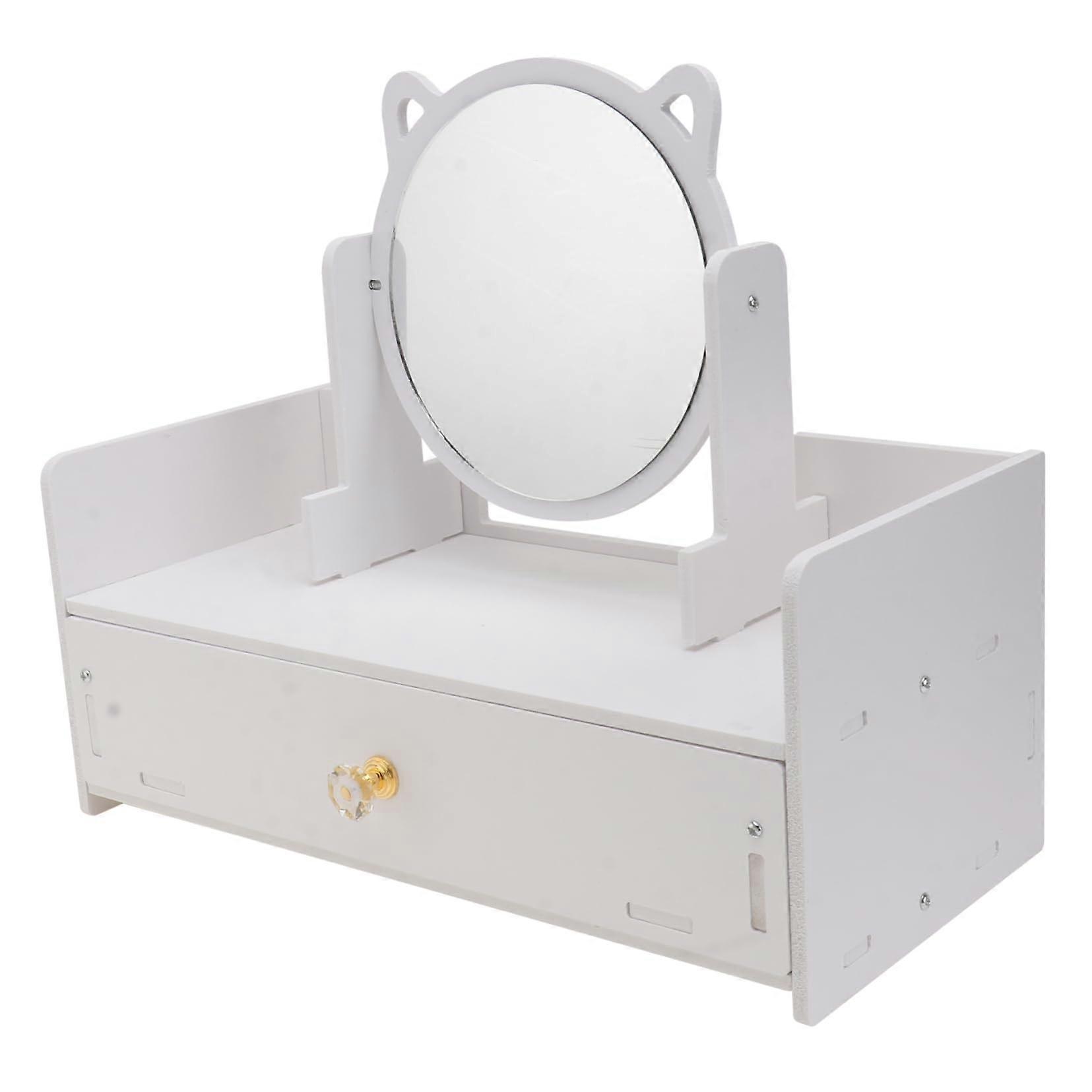 Makeup Mirror with Storage Drawer for Cosmetics and Jewelry Organizer Clear Reflection Desktop Vanity