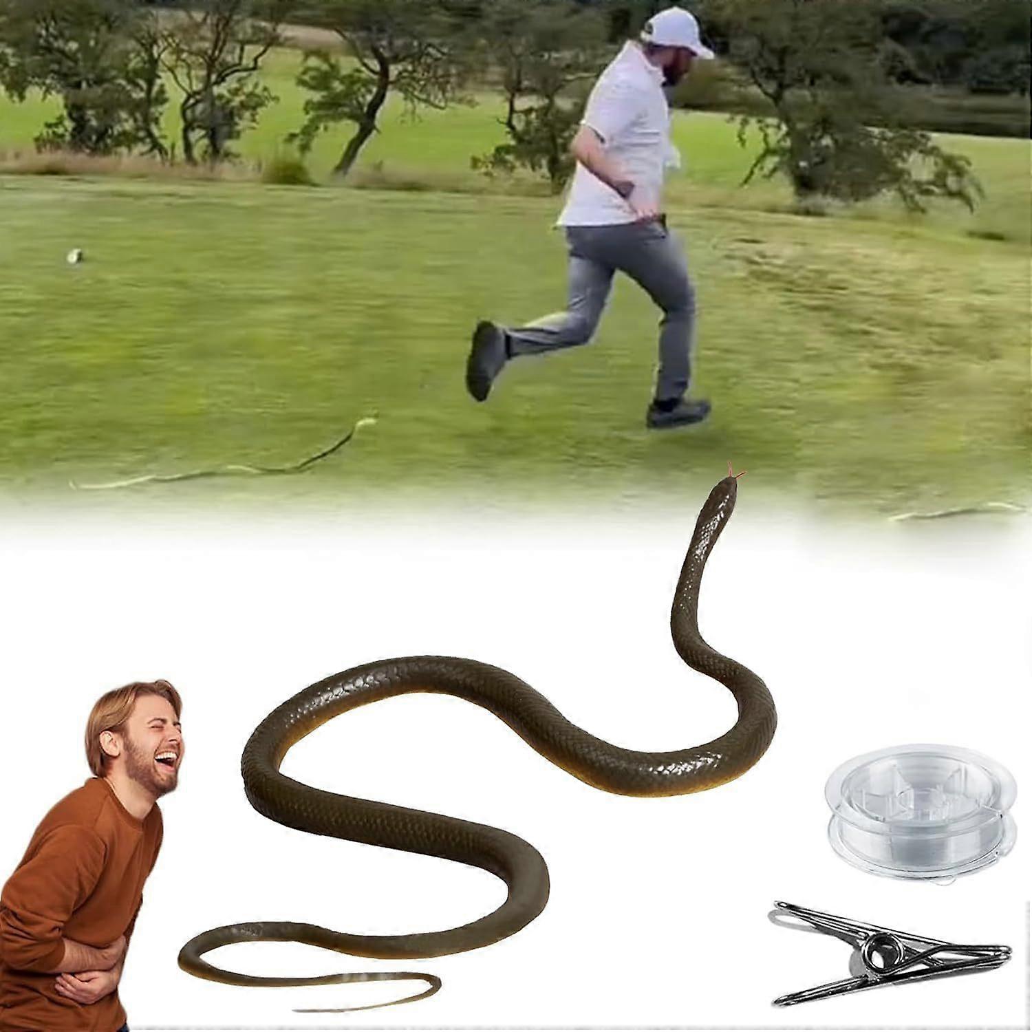 Snake Prank with String Clip - Snake on a String Prank That Chase People Toy, Golf Snake Prank with String and Clip