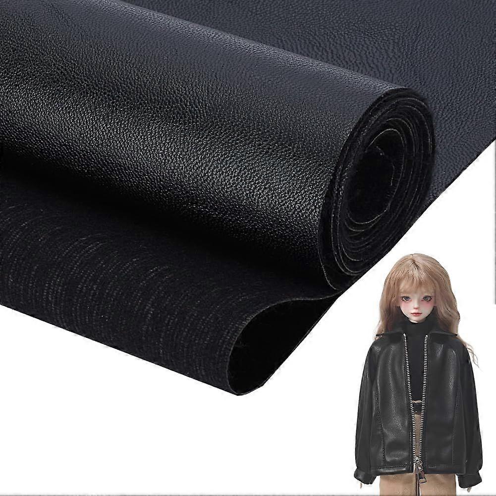 1.09Yard Black PU Leather Fabric (No Elastic) 56.7inch Wide Imitation Leather Fabric Soft and Smooth Leather for Clothes Sofa Handbag Handmade DIY Cra