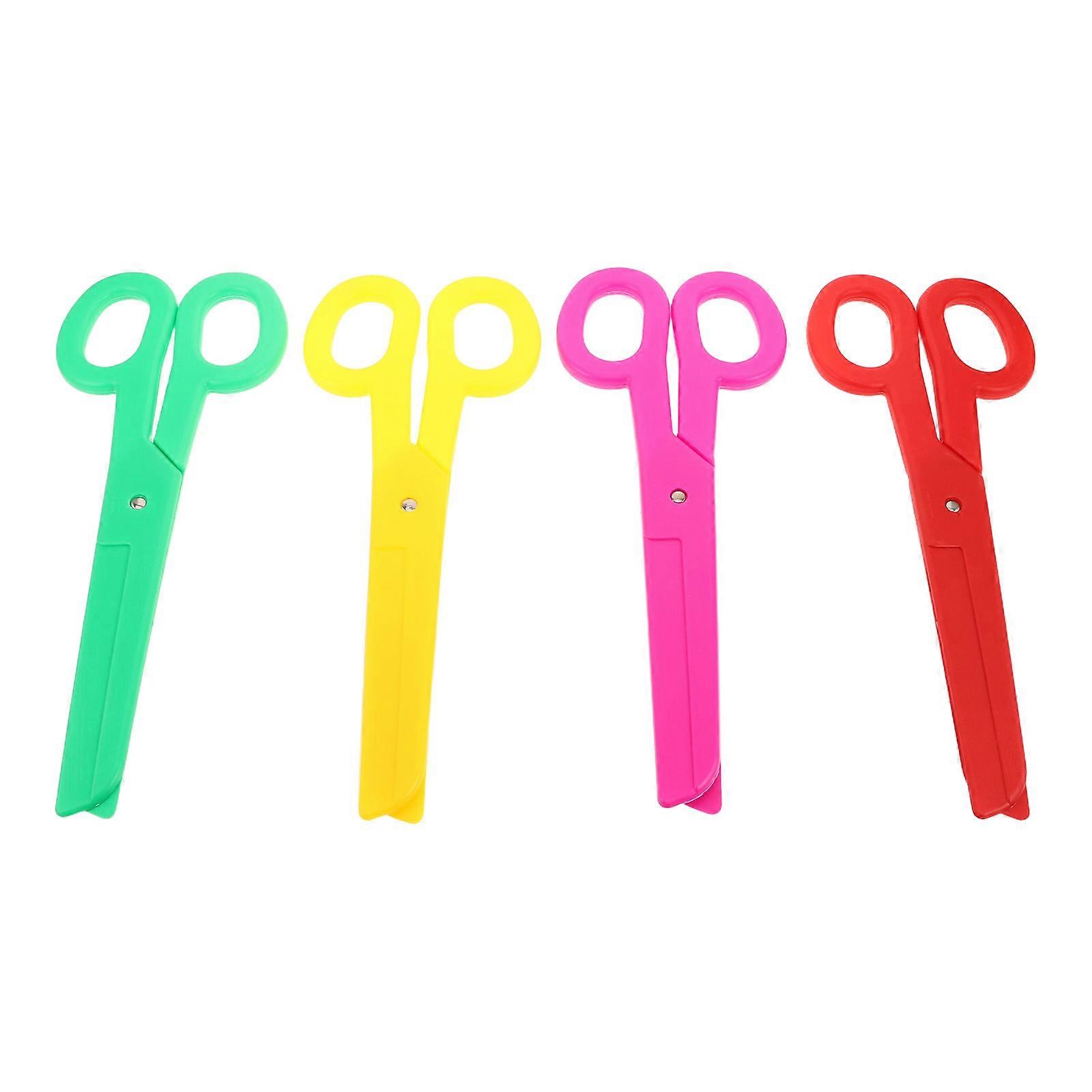 Oversized Plastic Scissors for Cosplay Clown Prop 4Pcs Colorful Toy