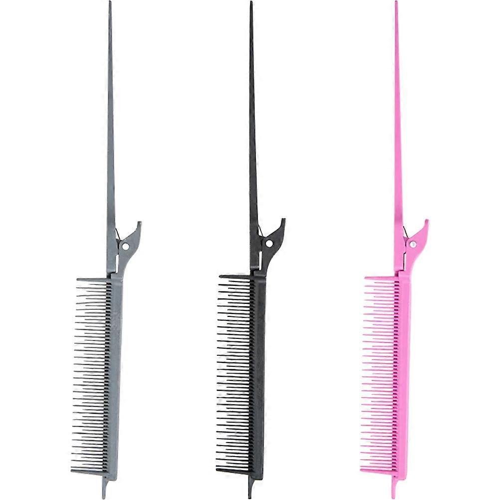 Hairdressing Tool Rat Tail Comb for Parting 6Pcs with Assorted Colors