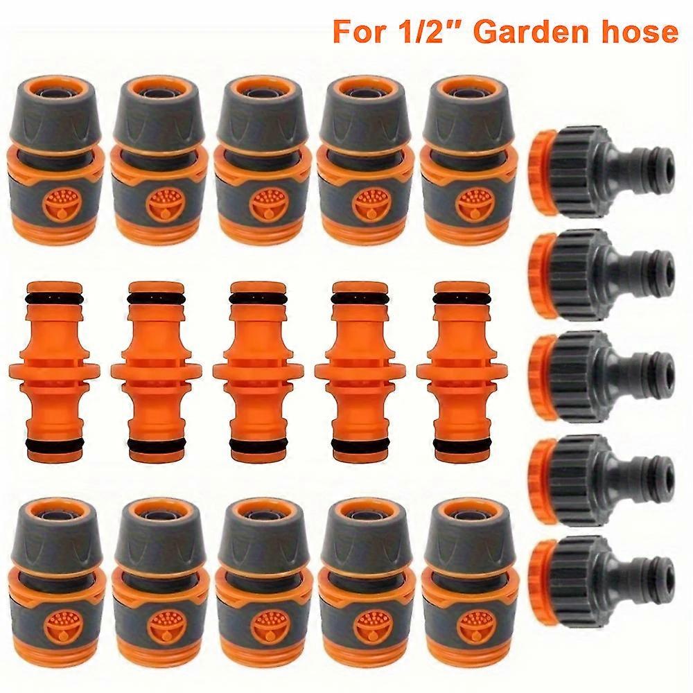 20Pcs 1/2" 3/4���Garden Hose Quick Connector Water Pipe Faucet Extender Fixed Connectors Fittings Adapter Joint Irrigation System