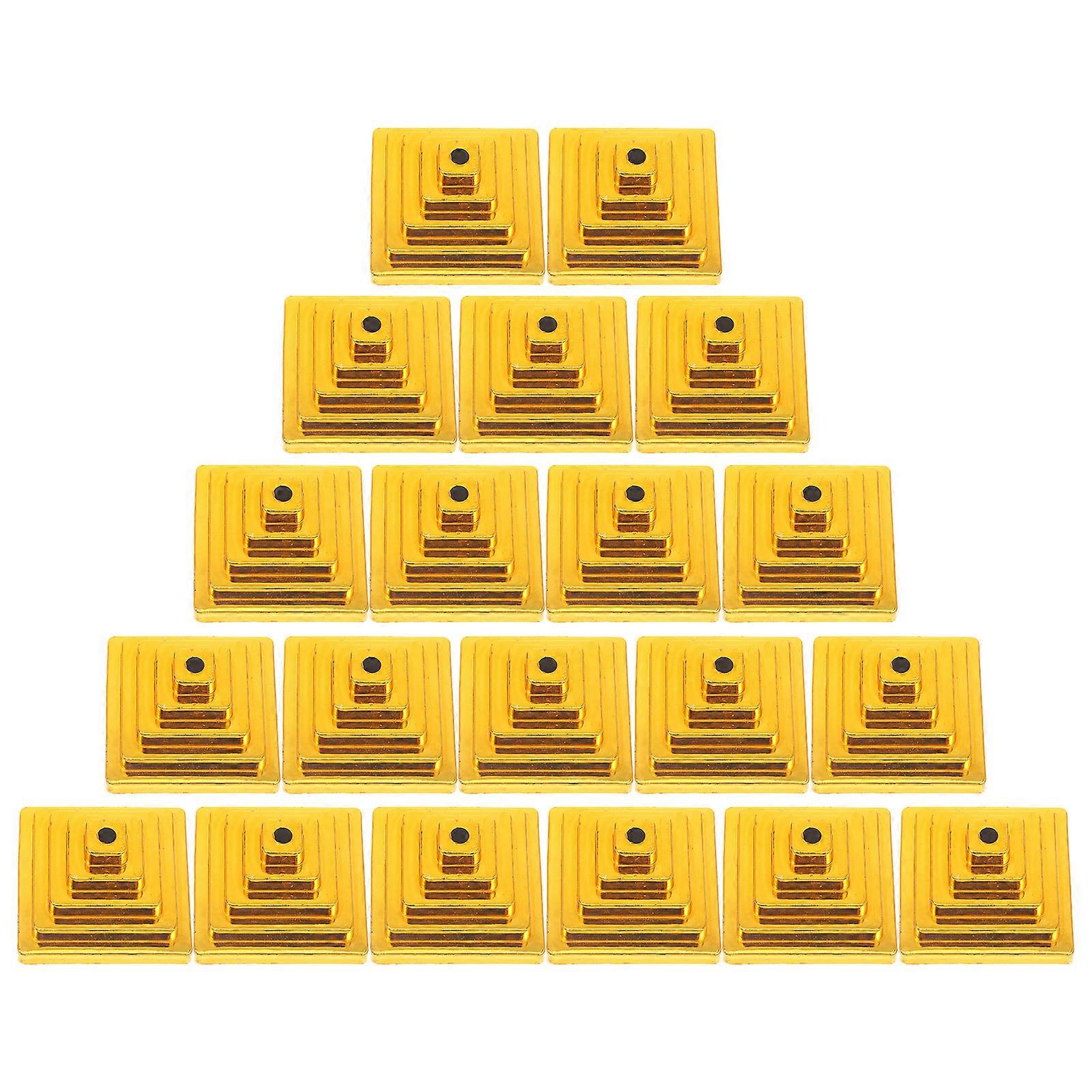 60Pcs Golden Mini Flag Stand Plastic Flag Holder for Office