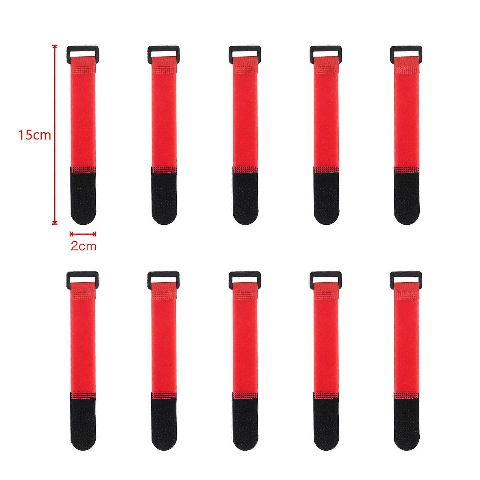 10pcs Reusable Cable Straps Multipurpose Quality Hook and Loop Securing Straps Adjustable Cable Ties Black Nylon 2cm Width
