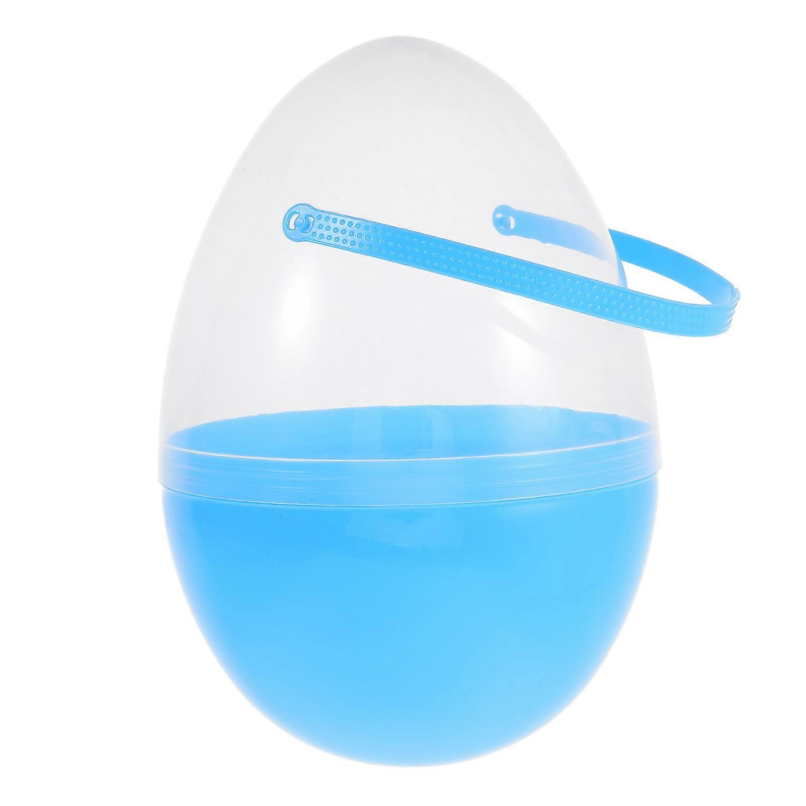 Sky-Blue Large Easter Eggs Clear Egg with Handle for Storage Supply
