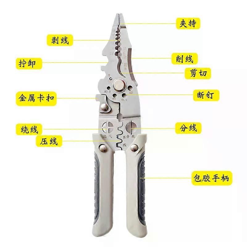Multifunctional Wire Stripper Cutter Crimper Tool for Electricians Electrical Work Cable Stripping Pliers Scissors Copper Wire