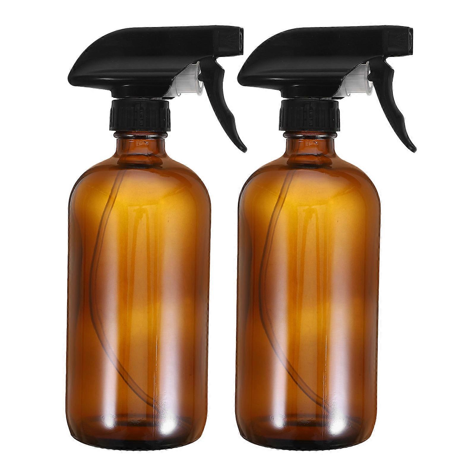 Spray Bottle Glass Multipurpose for Cleaning Use 2Pcs Light Brown Set