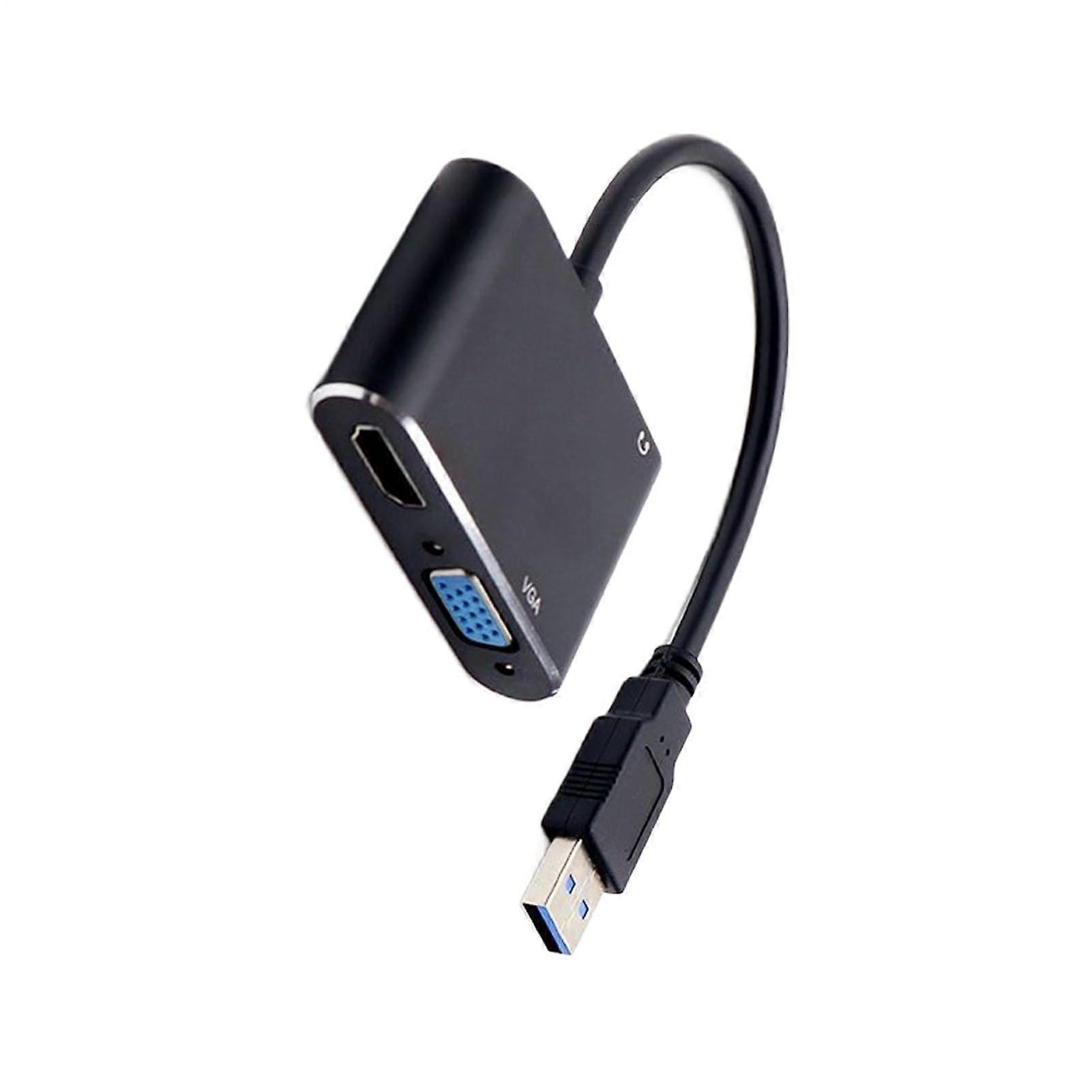 USB to HD Converter PlugandPlay, 1920x1080 HDMI and VGA Output, Desktop TV Laptop PC Compatible