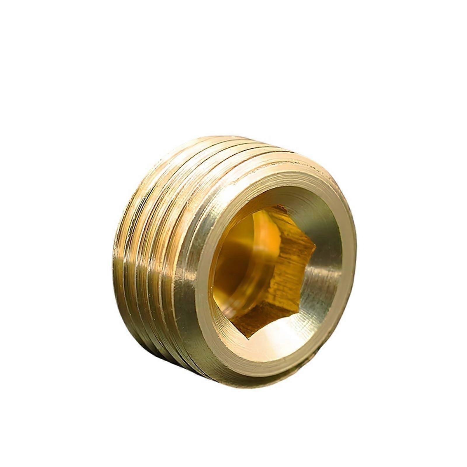 Brass Hexagon Pipe Fitting 1/8" BSPT Male Countersunk End for Water Gas Oil Applications