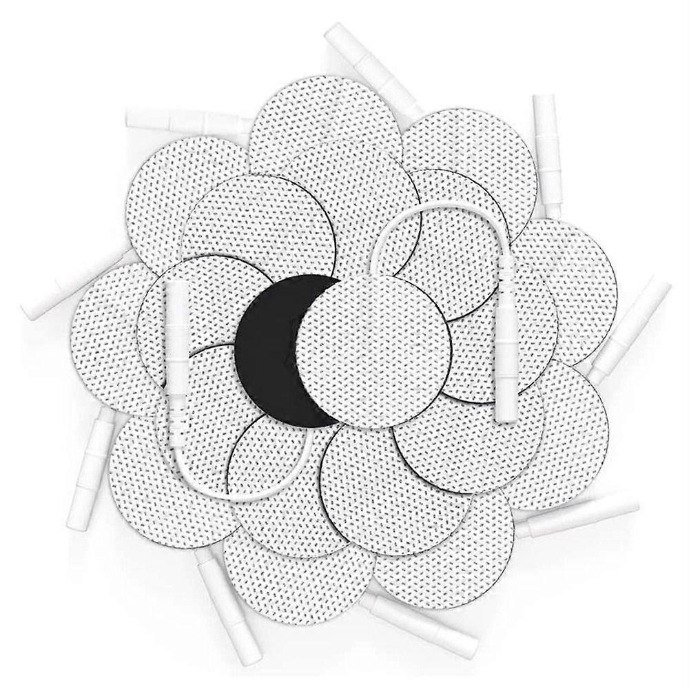 10 Pcs White 1in Round Reusable Electrodes Replacement for Tens EMS  Massager