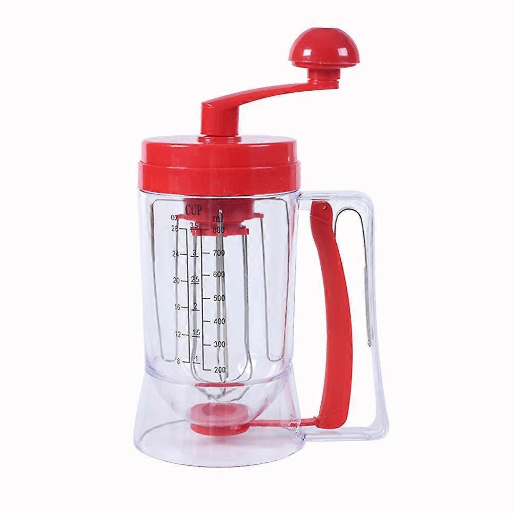 Pancake Batter Dispenser with Measuring Label Red for Precise Portion Control and Mess Baking
