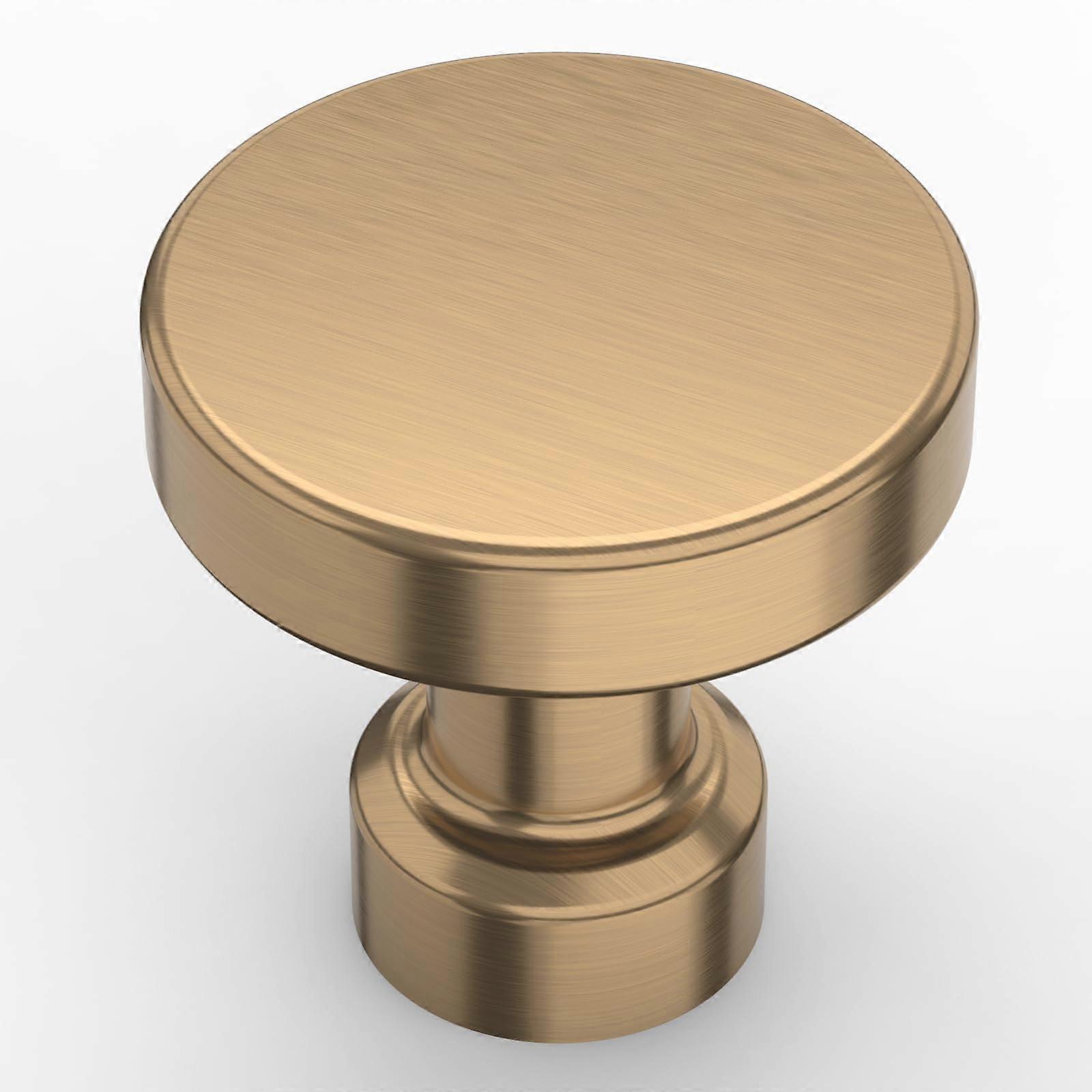 10 Pack Champagne Bronze Cabinet Knobs and Gold Drawer Pulls, Round Single Hole, Easy Install