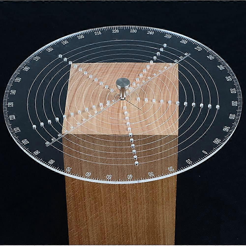 8 Inch Woodworking Center Finder and Acrylic Circle Drawing Compass for Precise Marking
