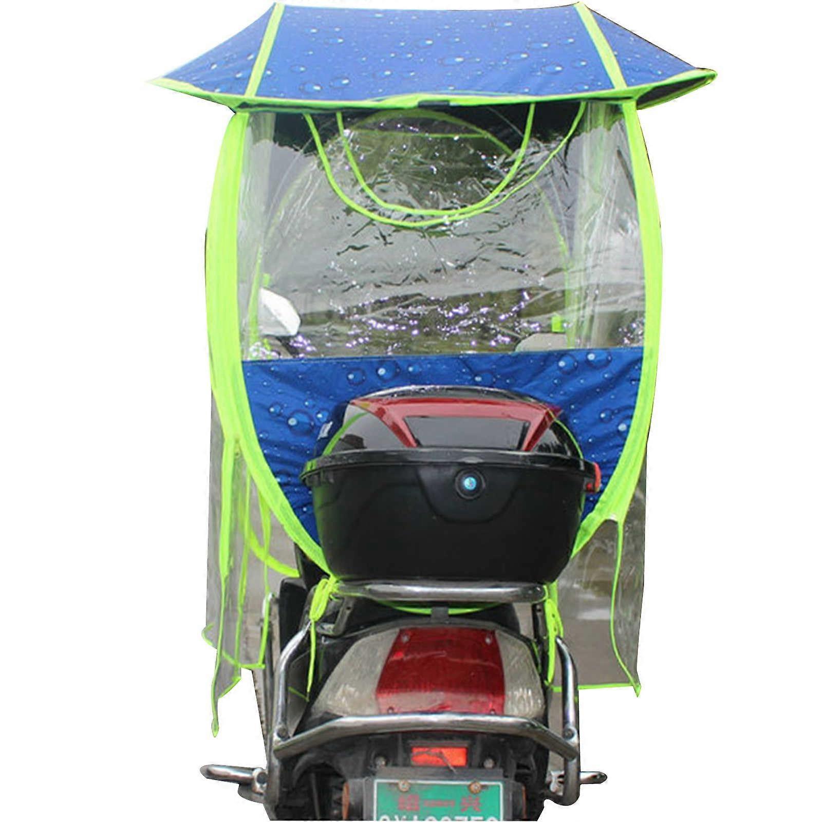 Waterproof Mobility Scooter Canopy with Thermal Coating, Foldable Sun Shade and Clear Rain Shield