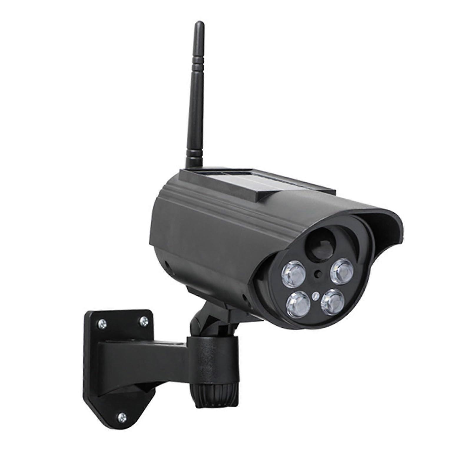 Solar Powered Outdoor Dummy Security Camera with Motion LED Light Weatherproof for Home Garden