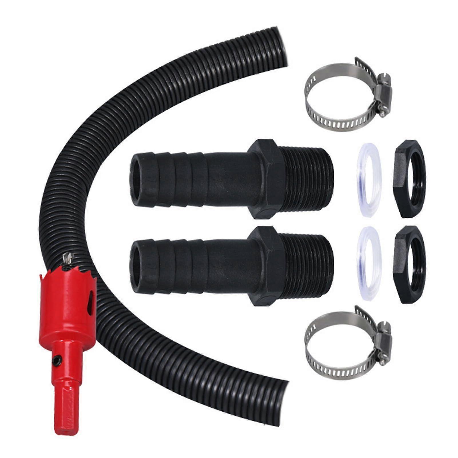 Water Butt Connector Kit with LeakProof Hose for Easy Multiple Rainwater Tank Linking