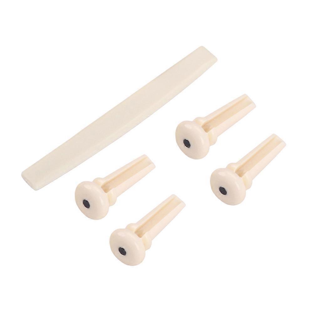 Bridge with Saddle Plastic Bridge for Acoustic Guitar Replacement 5Pcs