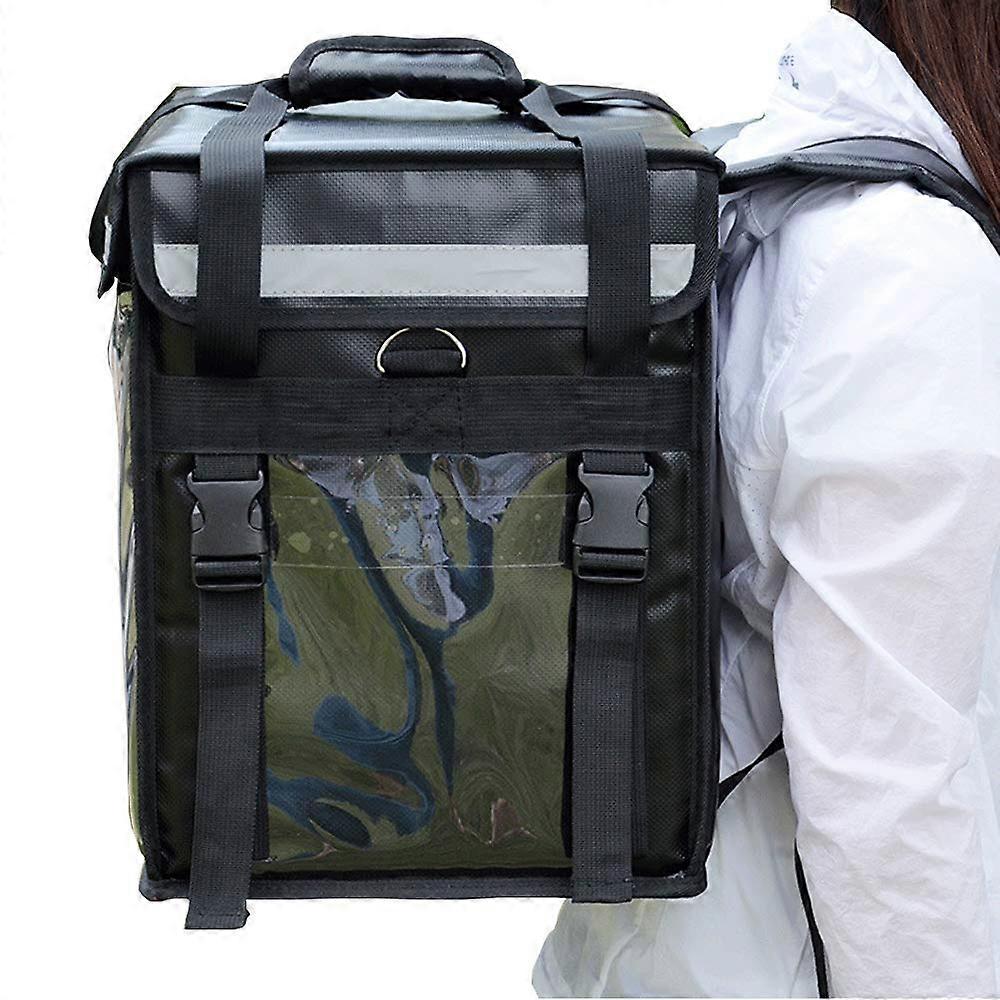 Insulated Food Delivery Backpack 44L Large Capacity Waterproof Double Deck with Partition