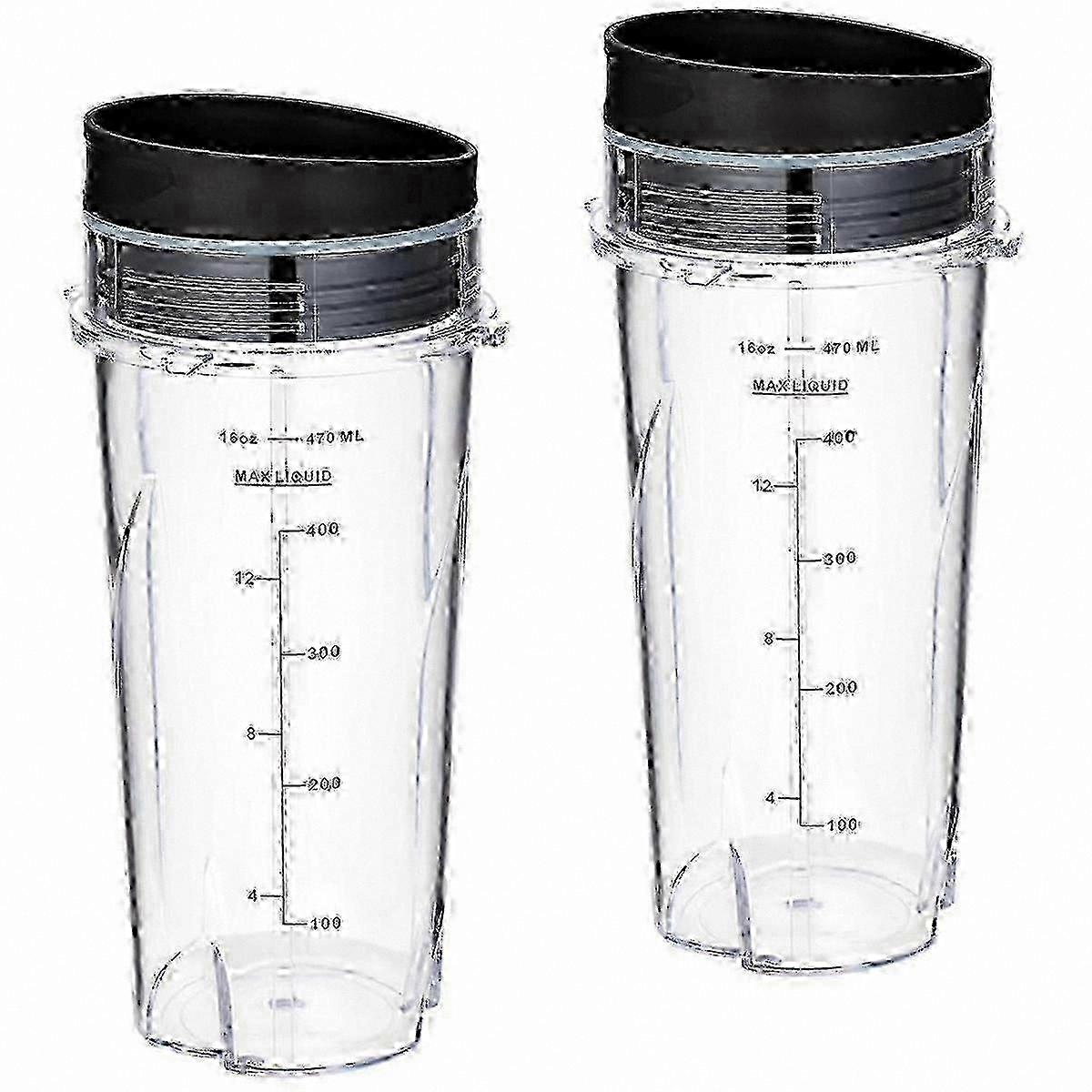 16oz Cups and Lids Replacement Set for Blender Models - 2 Pack
