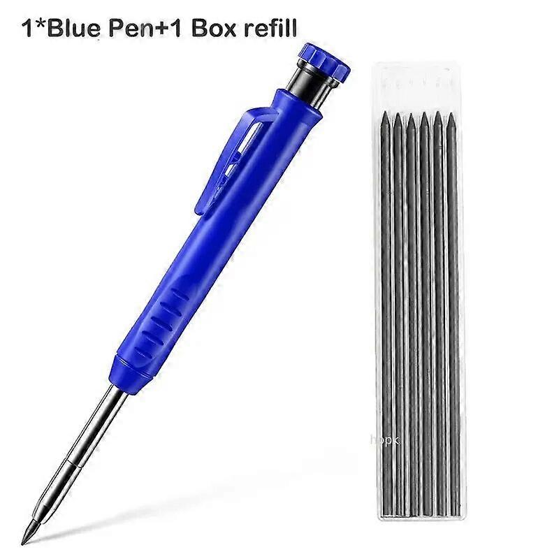 Solid Carpenter Pencil Set Woodworking Tools Mechanical Pencil 5 Colors Refill Construction Job Tools Carpentry Marking Scriber
