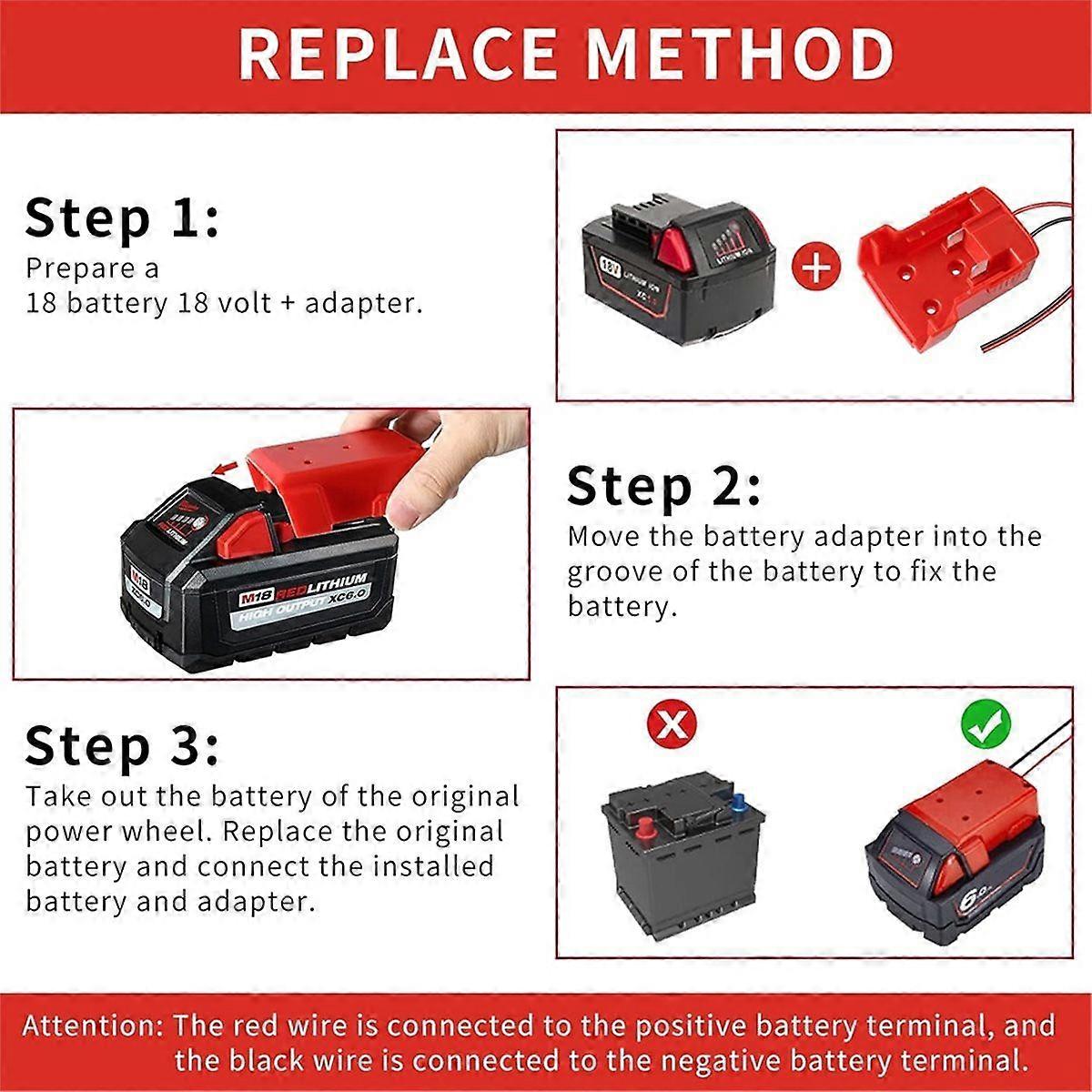 2-Pack Adapter for Battery 18V, High-Quality Robotics DIY Connector
