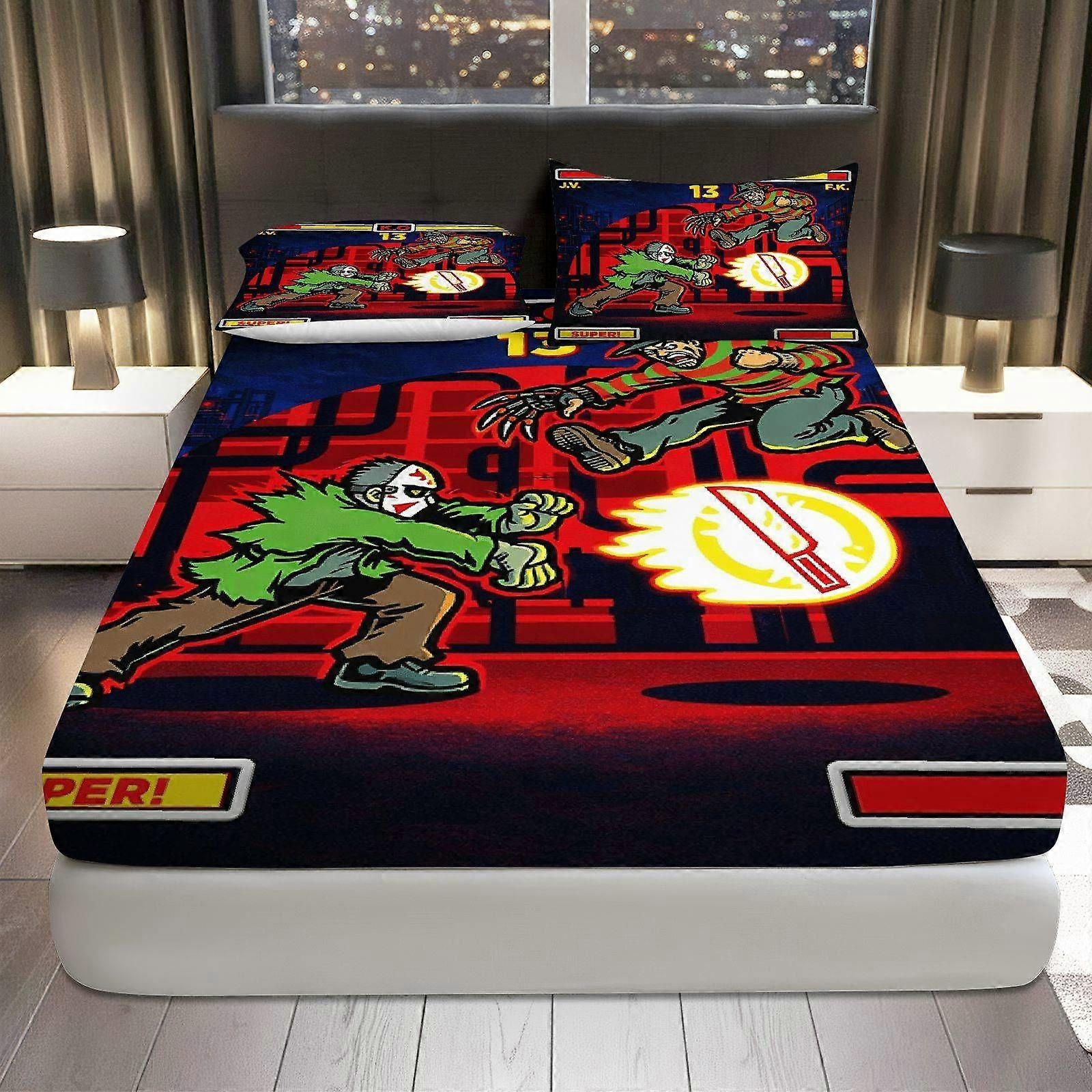 3pcs Horror Game Fitted Sheet Three Piece Set