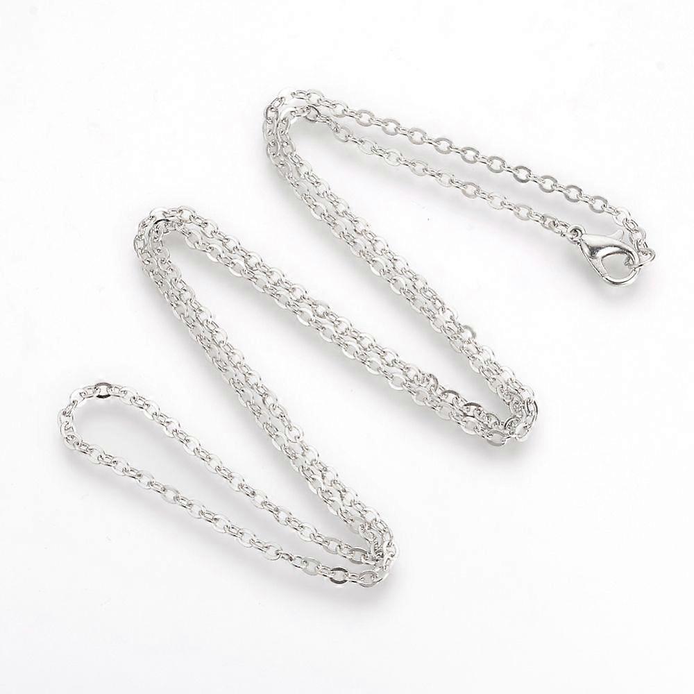 Brass Cable Chains Necklaces Platinum 23.6 inch(60cm)