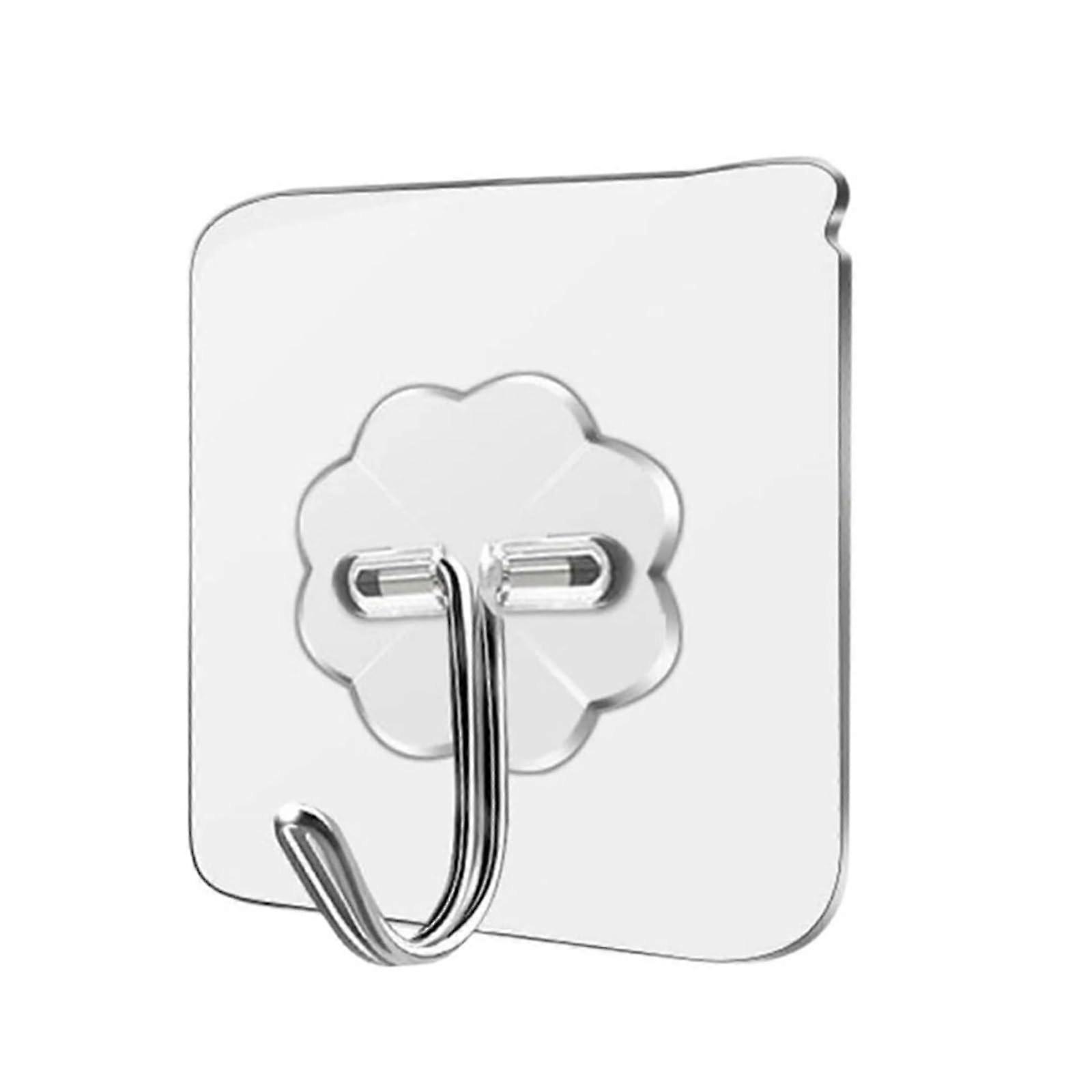 Adhesive Wall Hooks Heavy Duty 22 lbs Waterproof for Bathroom Kitchen Office 5 Pack Medium