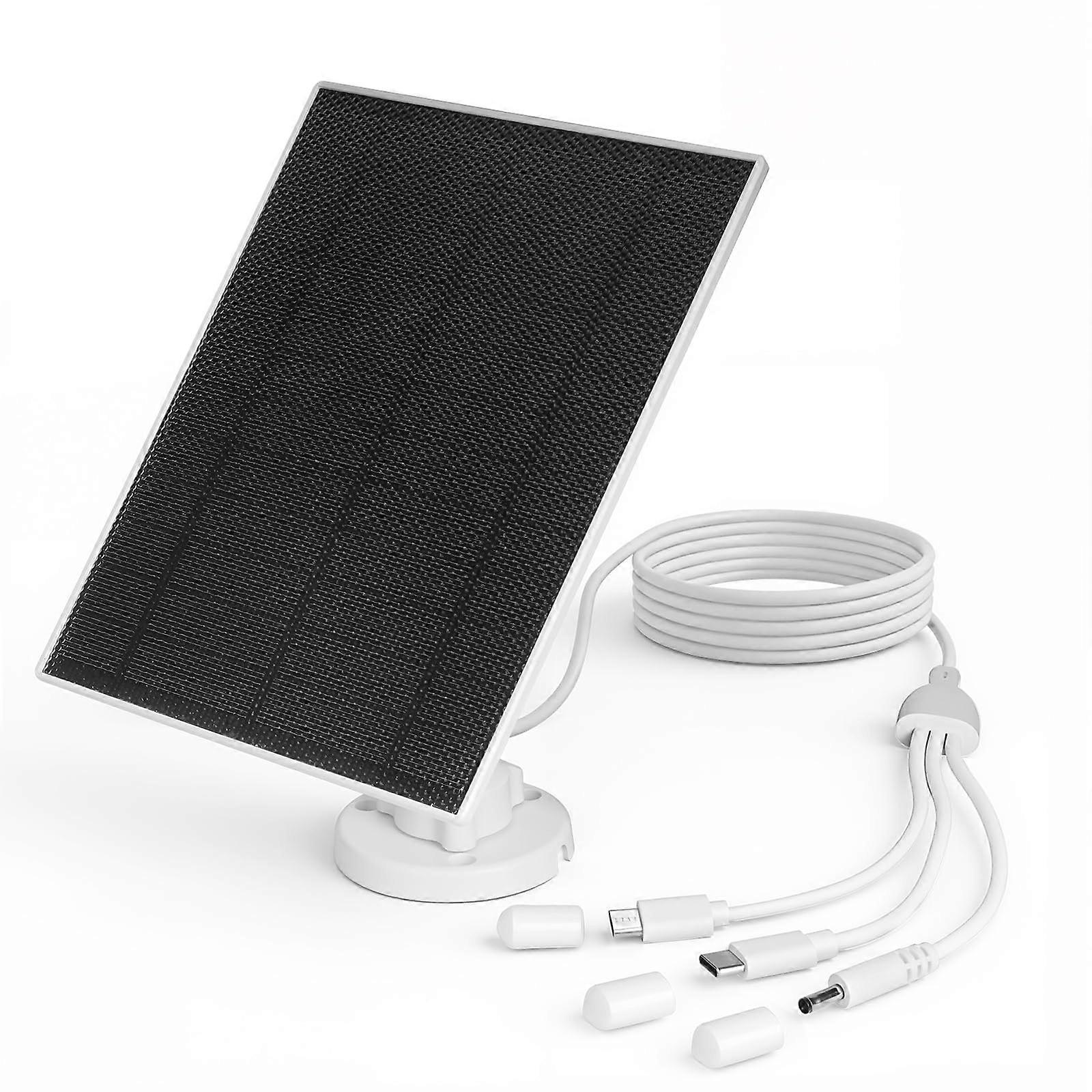 5W Solar Panel with 8000mAh Battery for Security Camera, IP65 Waterproof,  Efficiency ETFE