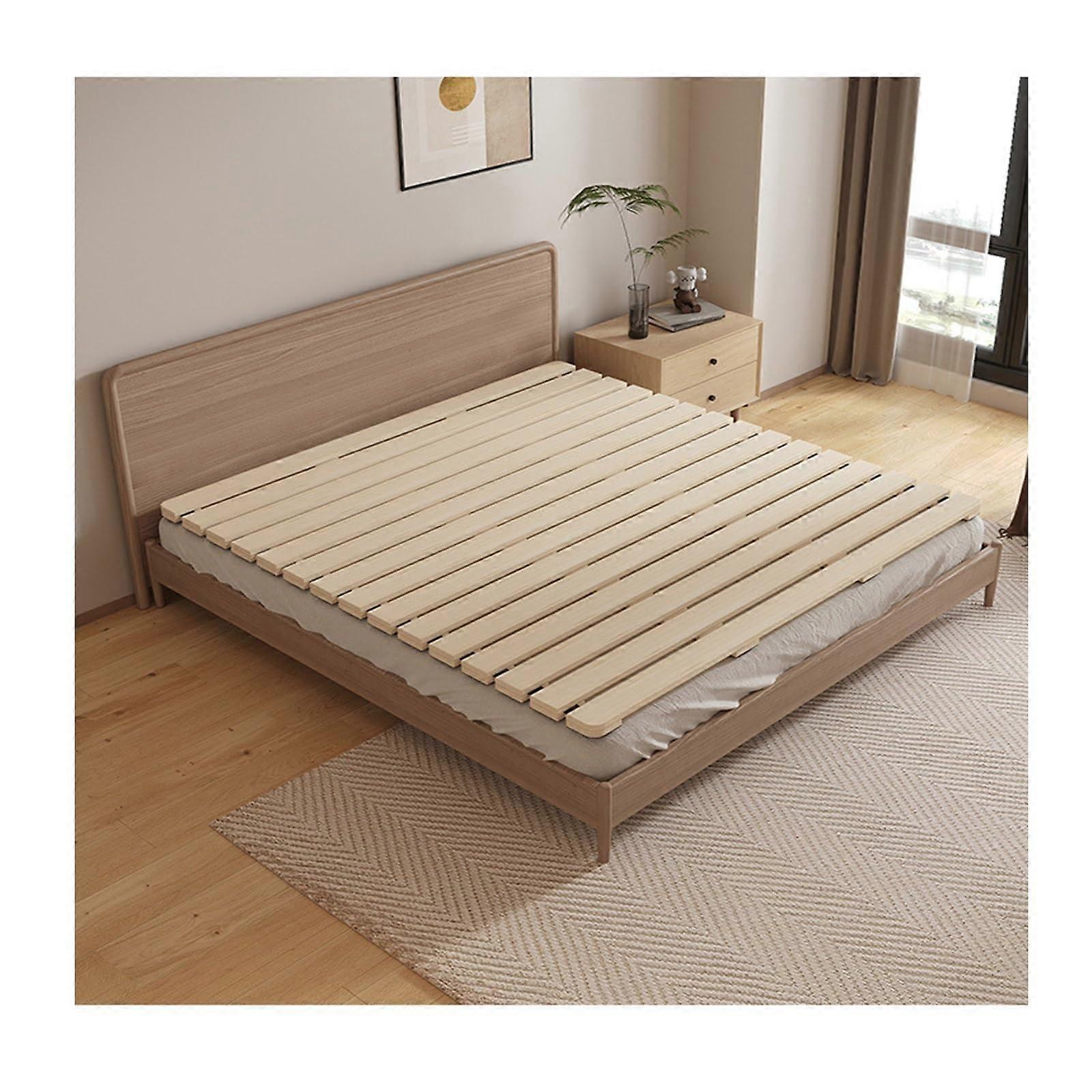 Solid Pine Wood Bed Slats Bunkie Board with Foldable Design for Mattress Support 70.8x78.7in