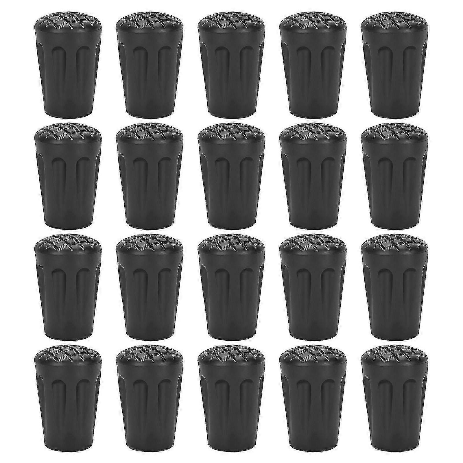20pcs/Pack Heavy Duty Rubber Walking Stick Tips Ferrule Protectors Cane End Tips