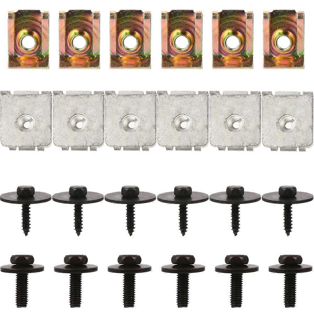 24pcs Under Engine Cover Undertray Clips Screws Under Cover Random Color